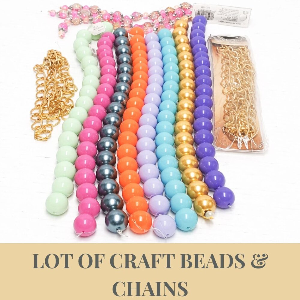 Large Craft Bead Lot Colorful Chunky Acrylic Beads Jewelry Making Supplies Bundl